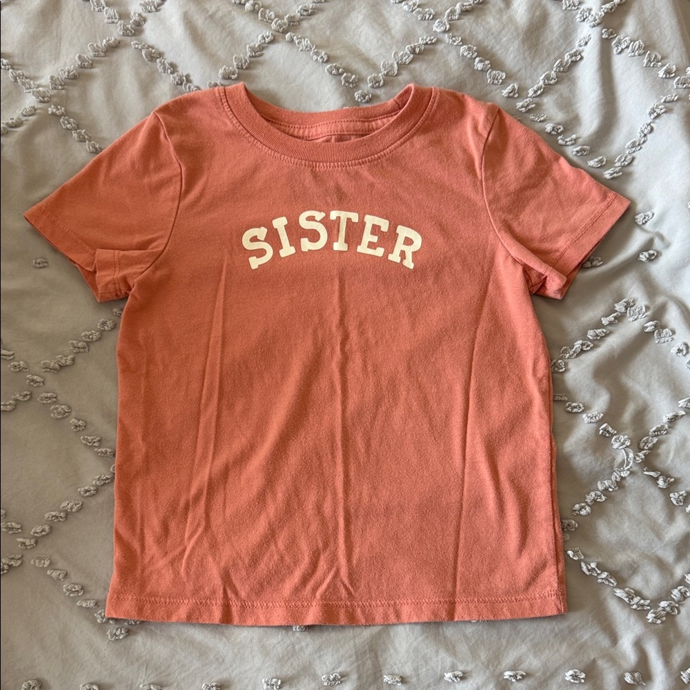 Cat & Jack Coral 'Sister' Tee